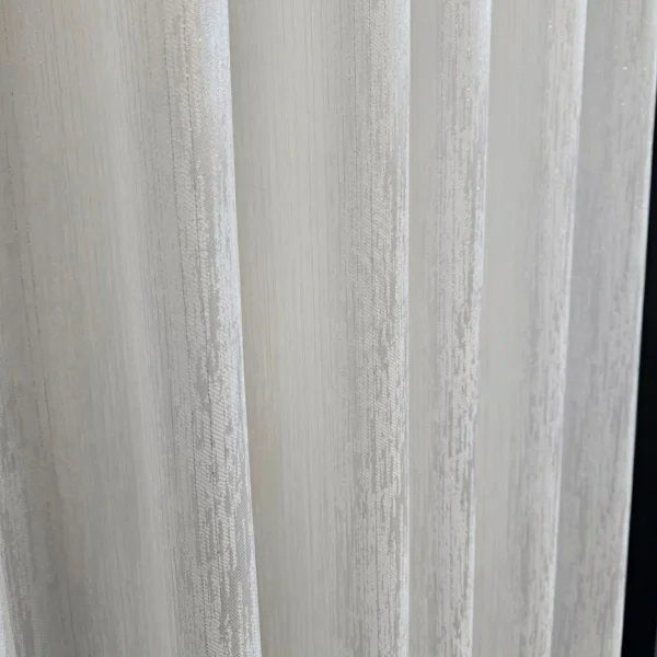 پرده حریر ساتن سفید آبشاری نقره ای ارتفاع ۲/۷۰ در عرض ۳ متر