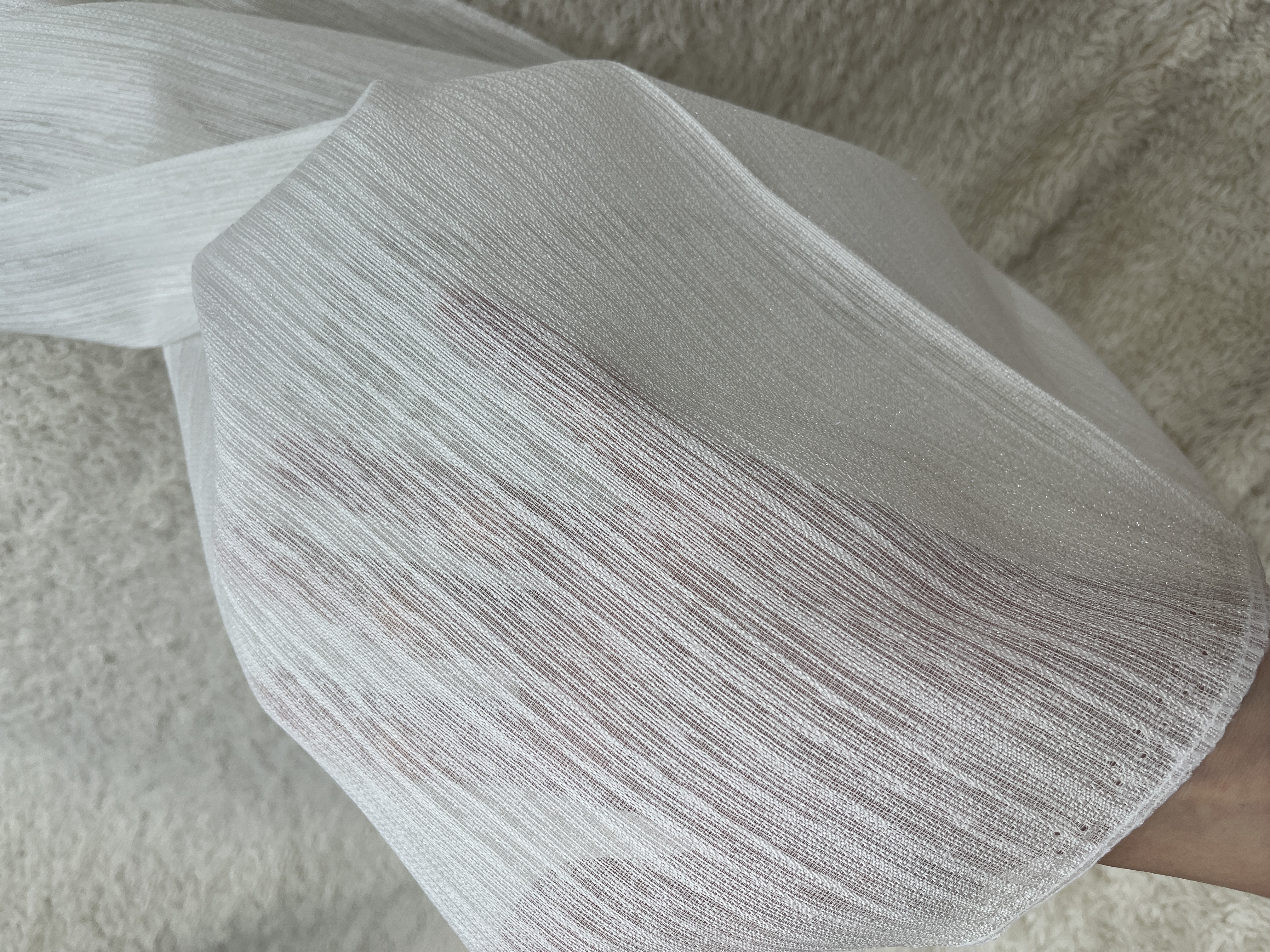 پرده حریر راه راه ابریشم بافت ریز ارتفاع ۱/۸۰ در عرض ۳ متر